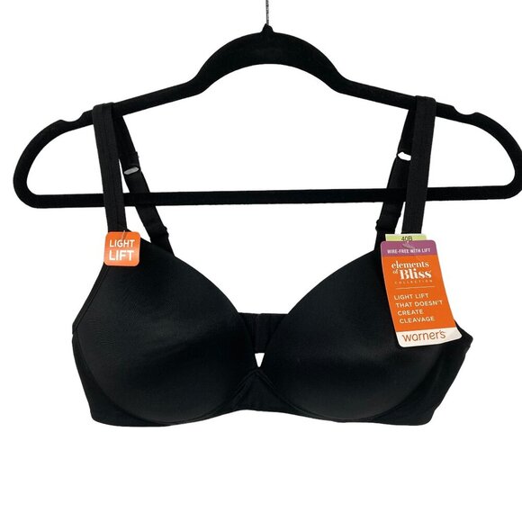 Warner's "Elements of Bliss' Lift Bra, Size 40B, Black, Wireless, New w Tags - Picture 2 of 10